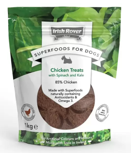 Irish Rover Chicken Meat Treats with Spinach & Kale 100g
