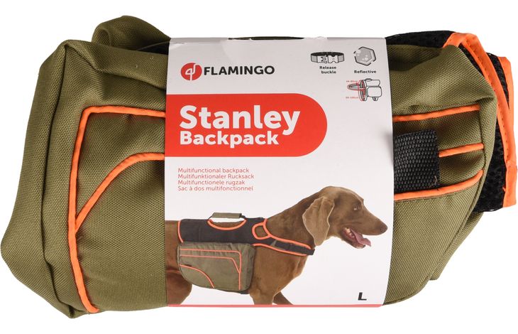 Flamingo Stanley Dog Backpack | Large